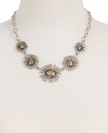 Lucky Brand - Necklace, Two-Tone Floral Collar Necklace