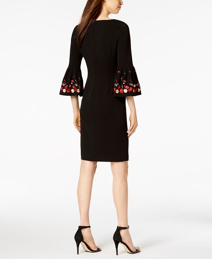 Calvin Klein Women's Bell Sleeve Sheath Dress Black Size 22W