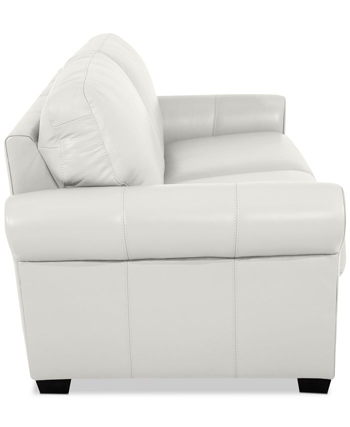 Furniture Orid 77" Leather Roll Arm Apartment Sofa, Created for Macy's
