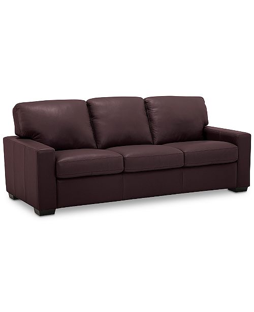 Furniture Ennia 82 Leather Sofa Created For Macy S Reviews