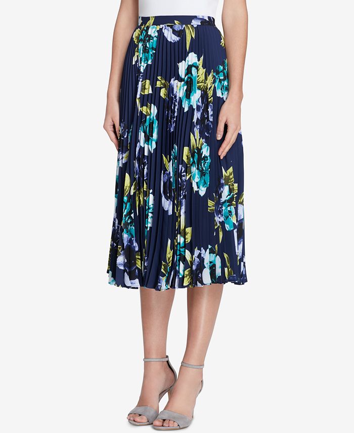 Tahari ASL Pleated Floral-Print Midi Skirt, Regular & Petite - Macy's