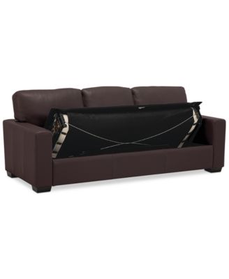 Ennia 82" Leather Queen Sleeper Sofa, Created for Macy's