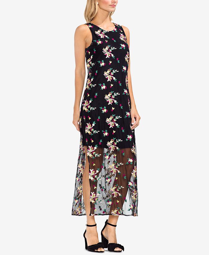 Vince Camuto Embroidered Mesh Maxi Dress - Macy's