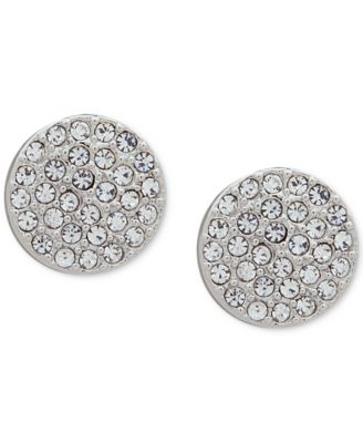 Pav&eacute; Disc Stud Earrings