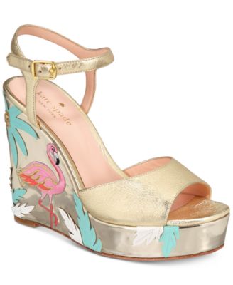 kate spade flamingo wedges