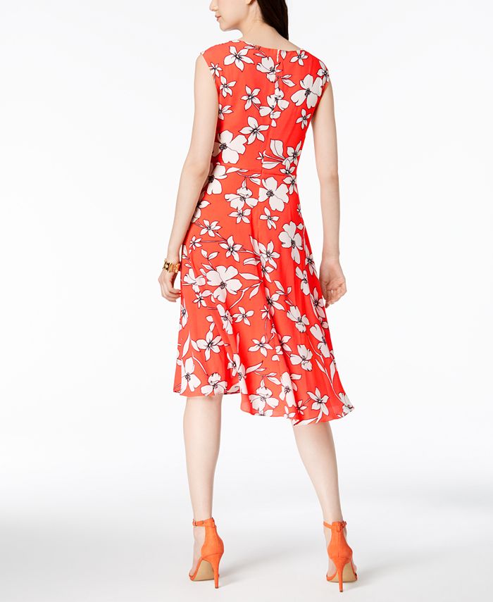 Jessica Howard Floral-Print A-Line Midi Dress - Macy's