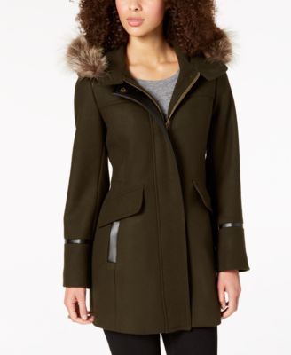 Trina Turk - Hooded Fur-Trim Coat
