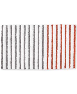 DKNY - Parsons Cotton Colorblocked Stripe 21" x 34" Bath Rug