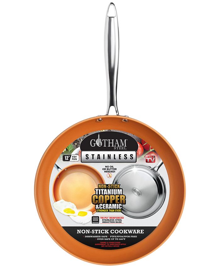 Gotham Steel NonStick TiCeramic 12" Stainless Steel Fry Pan Macy's