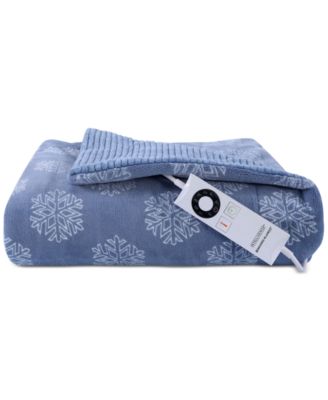 Berkshire - Soft Snowflakes VelvetLoft 50" x 62" Electric Throw Blanket