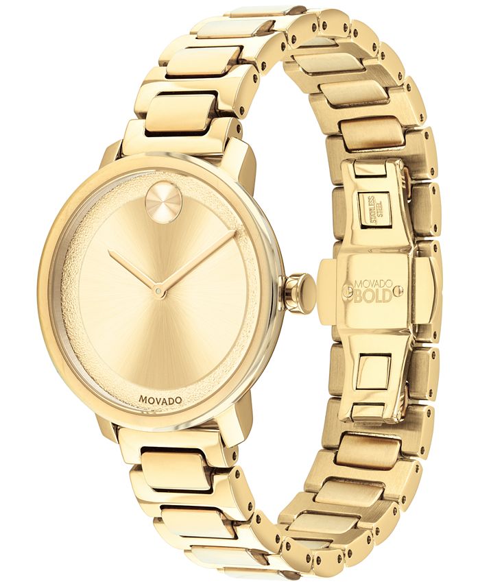 Movado Women's Swiss BOLD GoldTone Stainless Steel Bracelet Watch 34mm
