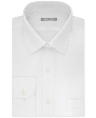 Van Heusen Men's Fitted Lux Sateen Solid Dress Shirt - Dress Shirts ...