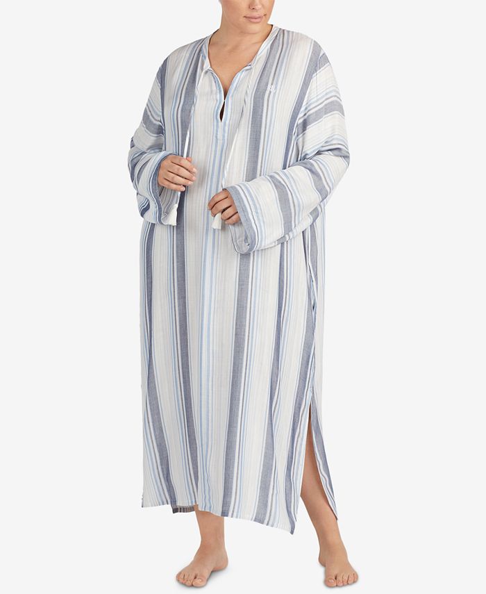 Lauren Ralph Lauren Plus Size Striped Long Nightgown Macy's
