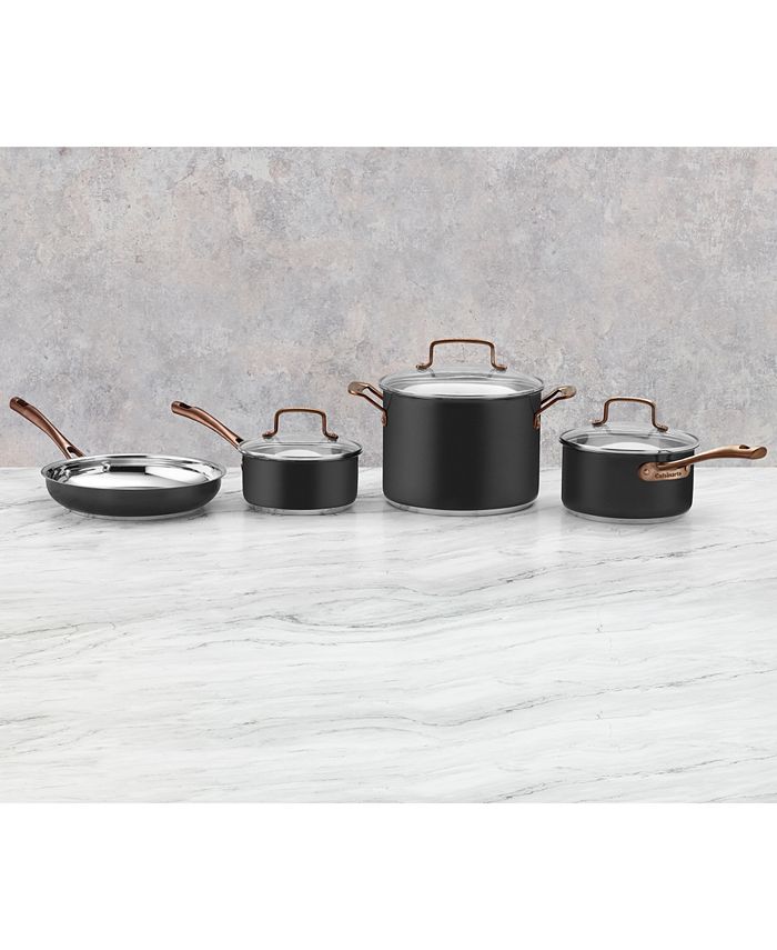 Cuisinart Onyx Black & Rose Gold 7Pc. Stainless Steel Cookware Set