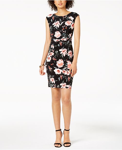 Ivanka Trump Floral Print Ruched Jersey Dress Reviews Dresses