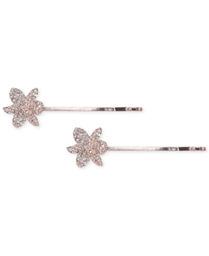 image of Nina Rose Gold-Tone 2-Pc. Set Pave Orchid Bobby Pins