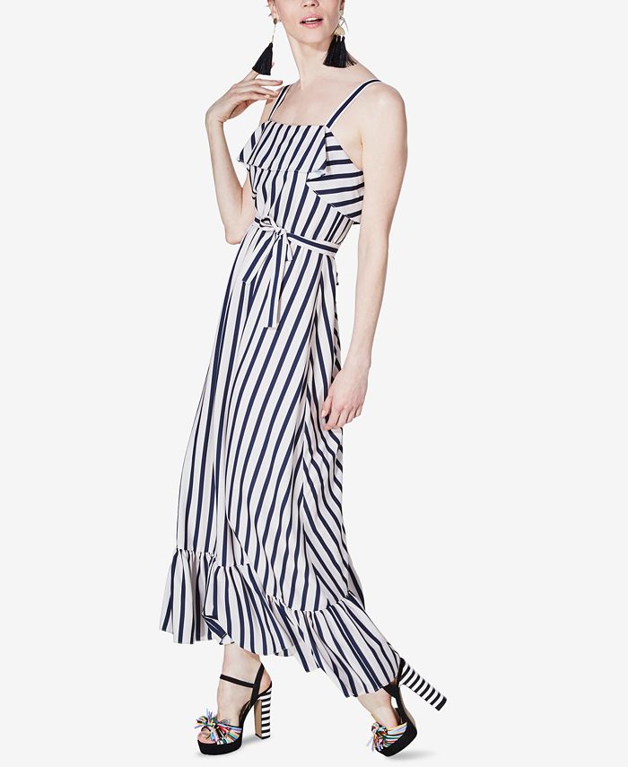 Betsey Johnson Striped Ruffled Maxi Dress - Macy's