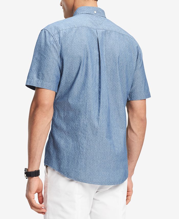 Tommy Hilfiger Men's Chambray Mini Dot Shirt, Created for Macy's ...