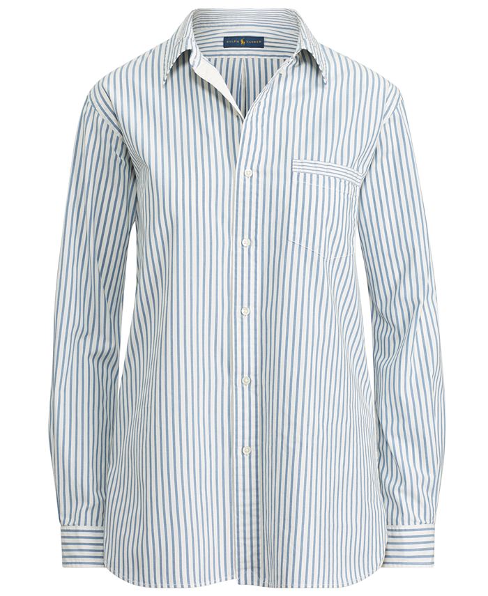 Polo Ralph Lauren Striped Cotton Shirt & Reviews - Tops - Women - Macy's