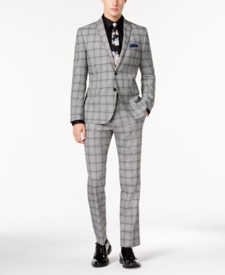 black white plaid suit