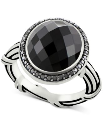 Onyx (8-2/3 ct. t.w.) & Black Spinel Ring in Sterling Silver