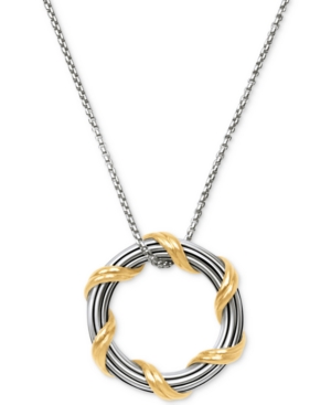 Peter Thomas Roth Two-tone Circle 20" Pendant Necklace In Sterling Silver & 18k Gold-plate