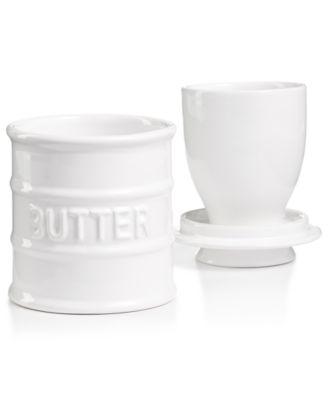 Martha Stewart Butterdose Aus Steinzeug – 20,6x11,1x7,6 Cm, Cremefarben, Spülmaschinenfest, Mit Deckel