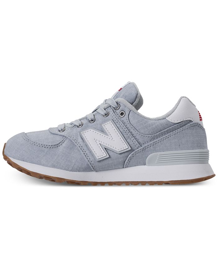 New Balance Little Boys' 574 Beach Chambray Casual Sneakers from Finish ...
