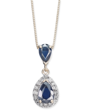image of Sapphire (1-3/8 ct. t.w.) & Diamond (1/6 ct. t.w.) Teardrop 18