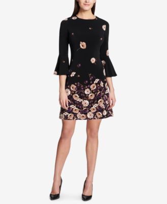 tommy hilfiger printed bell sleeve dress