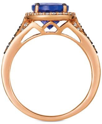Chocolatier&reg; Blueberry Tanzanite (2-1/2 ct. t.w.) & Diamond (3/8 ct. t.w.) Ring in 14k Rose Gold