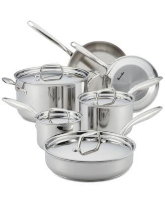 Breville - Thermal Pro Clad Stainless Steel 10-Pc. Cookware Set
