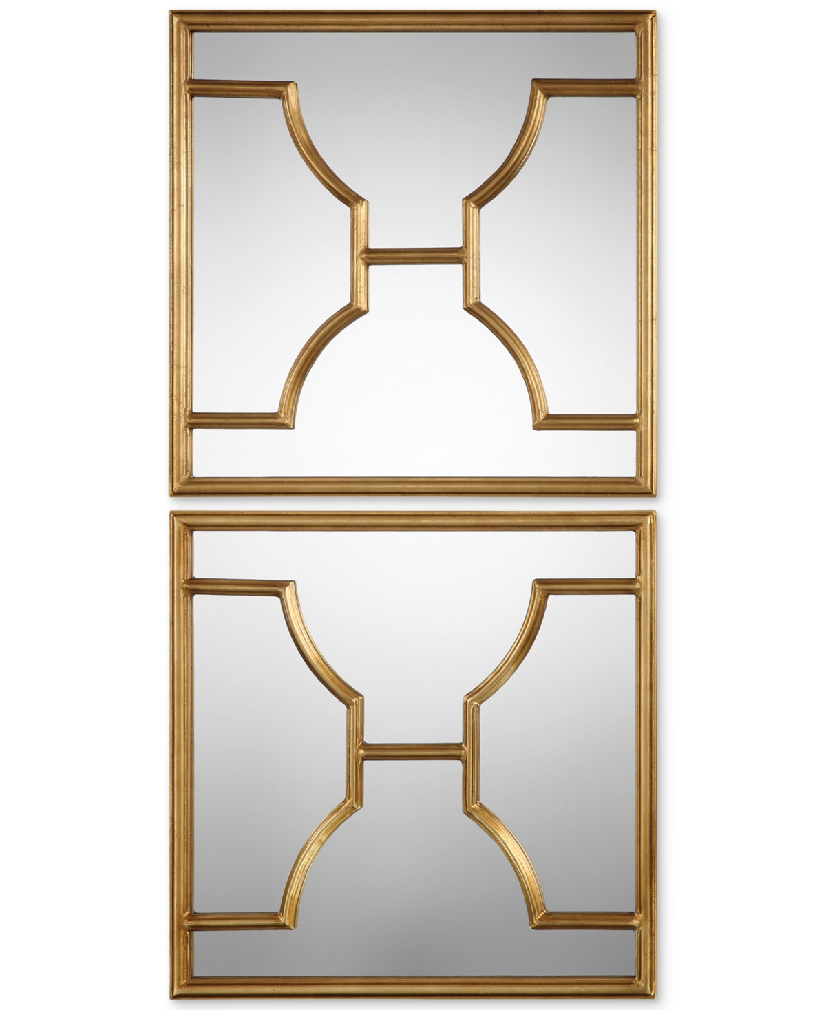 Misa Gold Square Mirrors, Set of 2
