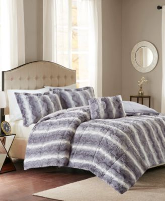 Zuri Faux-Fur 4-Pc. Comforter Set, King