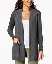 Plus Size Button-Sleeve Flyaway Cardigan Sweater, Created for Macy's
