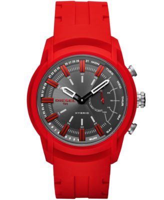 Diesel - Men's Armbar Red Silicone Strap Hybrid Smart Watch 44mm