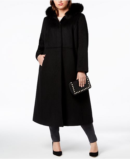 Forecaster Plus Size Fox Fur Trim Hooded Maxi Coat Reviews