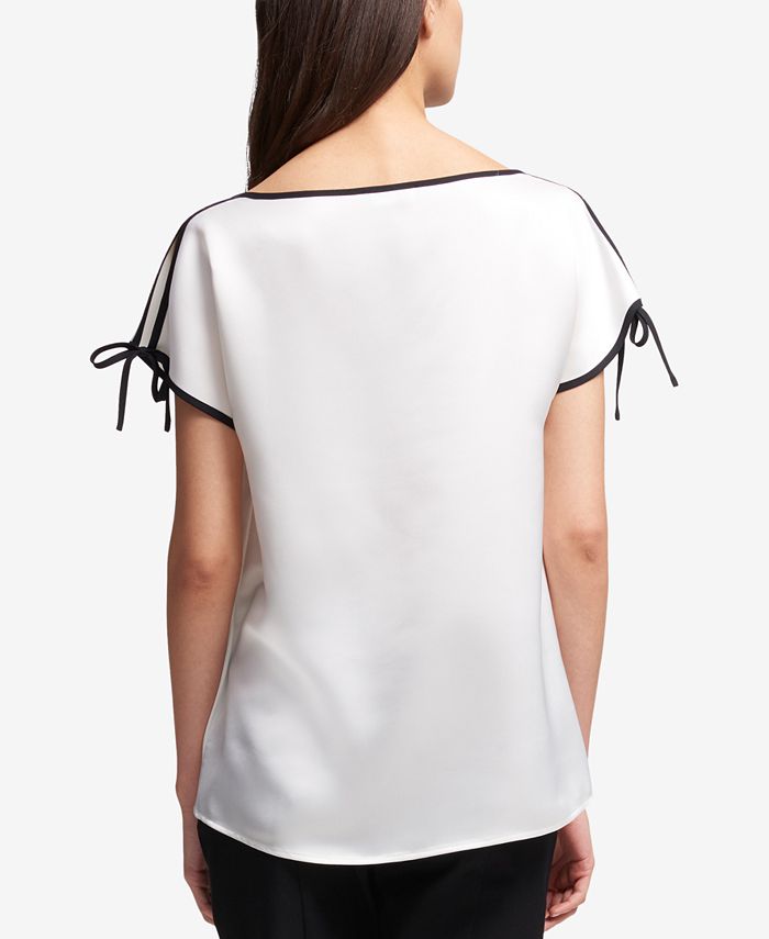 DKNY Contrast-Trim Top, Created for Macy's - Macy's
