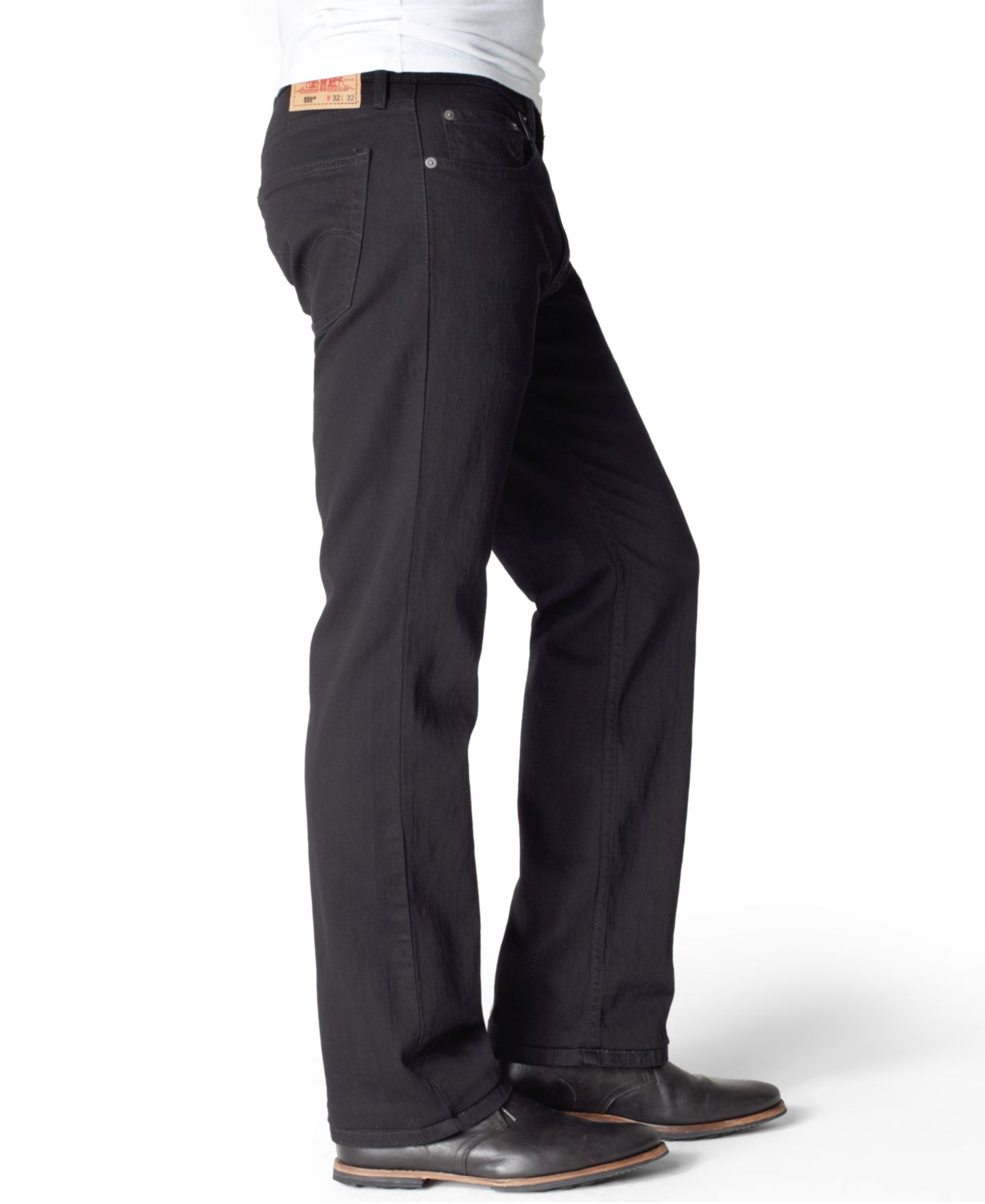 Мужские джинсы Levi's 559 Relaxed Straight-Fit Stretch, цвет: Чёрный — фото 3