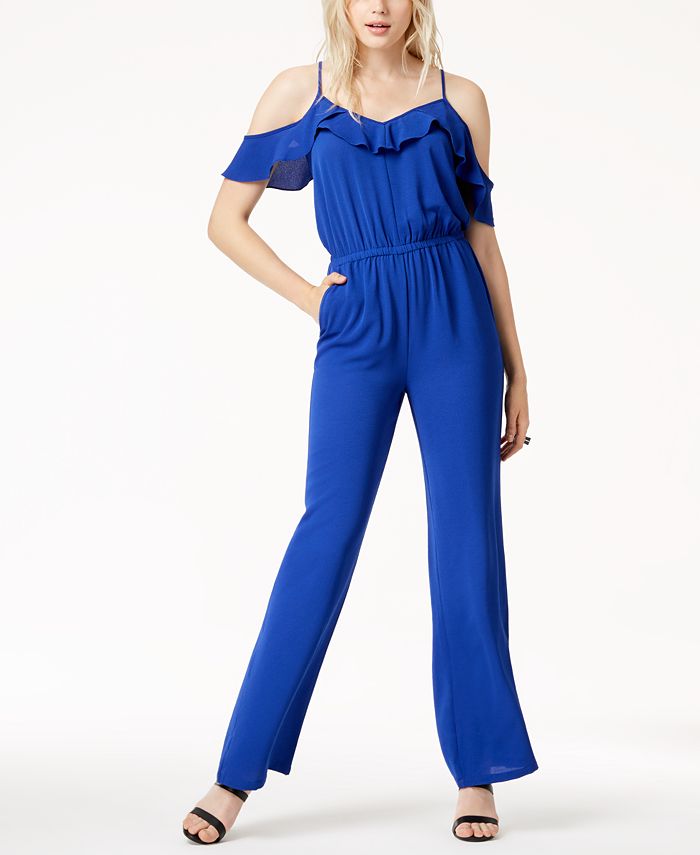 Bar III Cold-Shoulder Jumpsuit, Created for Macy's - Macy's