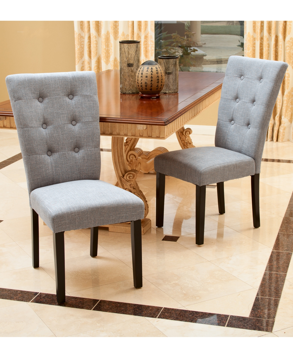 Noble House Alven Dining Chair Set Of 2 In Grey