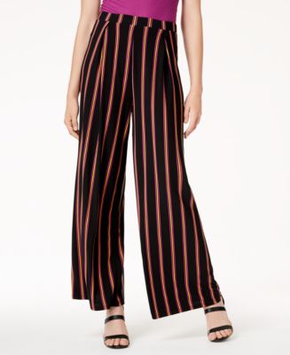 Bar III Striped Wide-Leg Pull-On Pants, Created for Macy's & Reviews ...