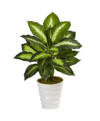 Nearly Natural - Dieffenbachia Artificial Plant in Swirl Planter