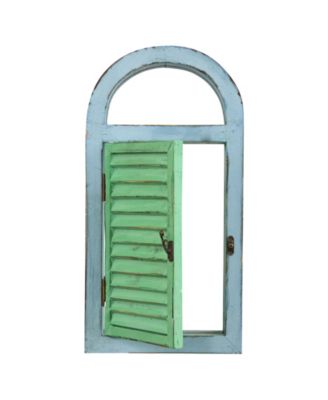 Nearly Natural - Vintage-Style Window Shutter & Mirror Wall Decor