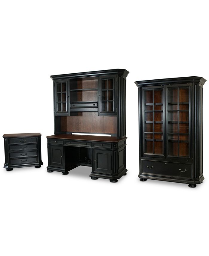 Furniture Beekman Home Office, 4Pc. Furniture Set (Credenza Hutch, Computer Credenza, File