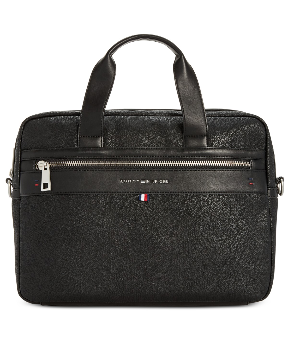 Мужские сумки Tommy Hilfiger Men's Pebble Faux-Leather Leo Briefcase — фото 1
