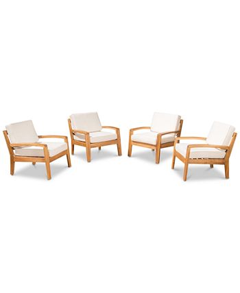 Noble House - Caylen Set of 4 Club Chairs, Quick Ship