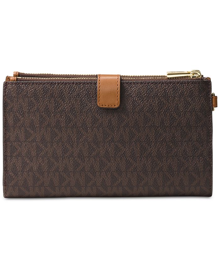 Michael michael kors signature adele store double zip iphone 7 plus wristlet