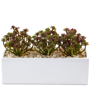 NEARLY NATURAL 7.75"H SEDUM ARTIFICIAL ARRANGEMENT IN RECTANGULAR PLANTER 