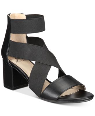 white mountain block heel sandals